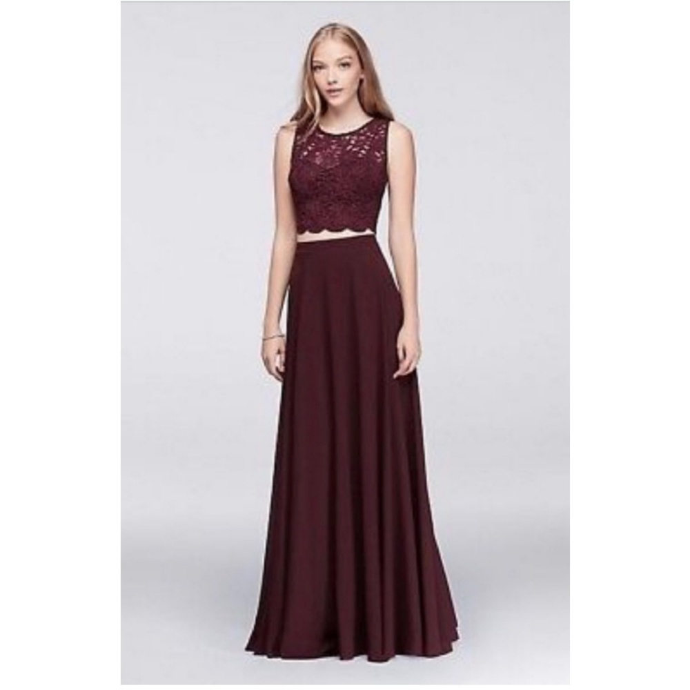 Sequined Faux Two-Piece Dress with Pleated Skirt